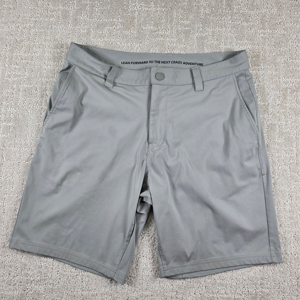 Rhone Commuter 9" Shorts Mens 31 Gray Flat Front Performance Golf Hiking Stretch